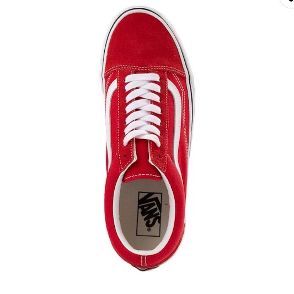 Vans Men's Bold Red and White Sneakers